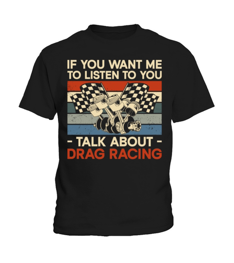 Drag Racing Race Car Retro Vintage Kids T-Shirt