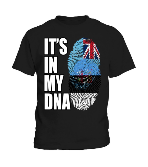 Fijian And Estonian Mix Heritage DNA Flag Kids T-Shirt
