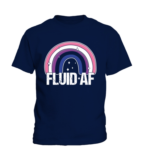 Fluid AF Genderfluid Pride Flag Rainbow Genderquee Kids T-Shirt