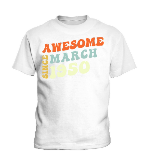 Groovy 73 Years Old Awesome Since March 1950 73rd Kids T-Shirt