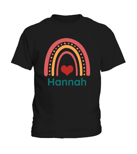 Hannah Vintage Boho Rainbow Kids T-Shirt