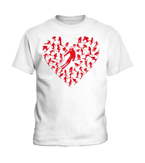 Heart Full Ski Winter Sport Lovers Valentine Gift Kids T-Shirt