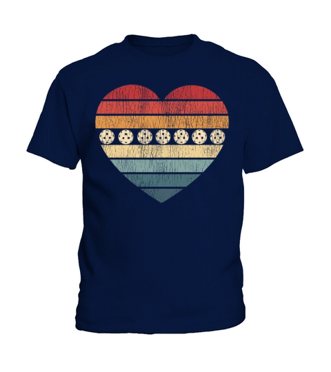 Pickleball Heart Retro Vintage Kids T-Shirt
