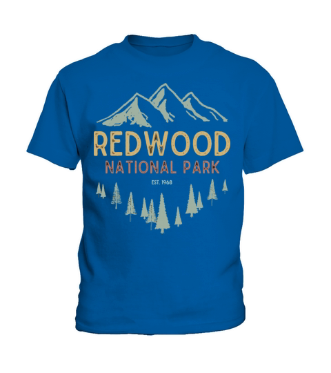 Redwood National Park Est 1968 Redwood Vintage Nat Kids T-Shirt