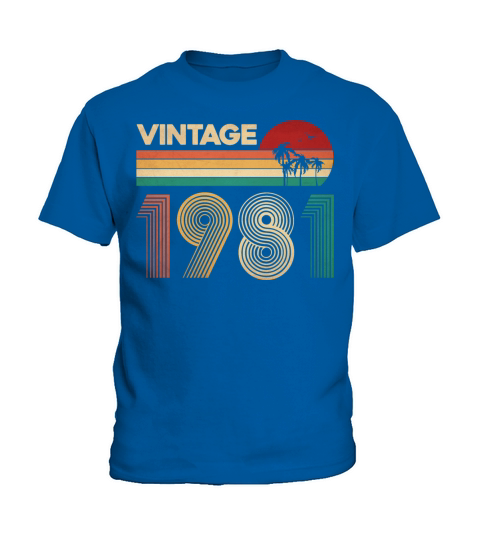 Vintage 1981 birthday gift men woman bday gifts Kids T-Shirt