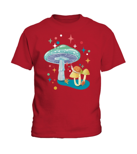 Vintage cozy green mushroom and snail Kids T-Shirt