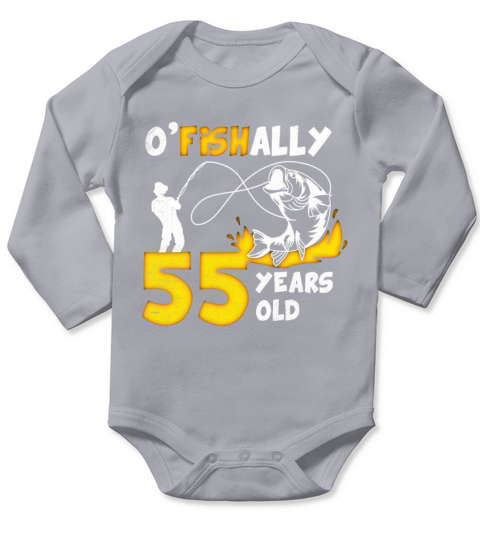 55th Birthday Fishing 1978 Vintage Fisherman Angle Long Sleeve Baby One-Piece