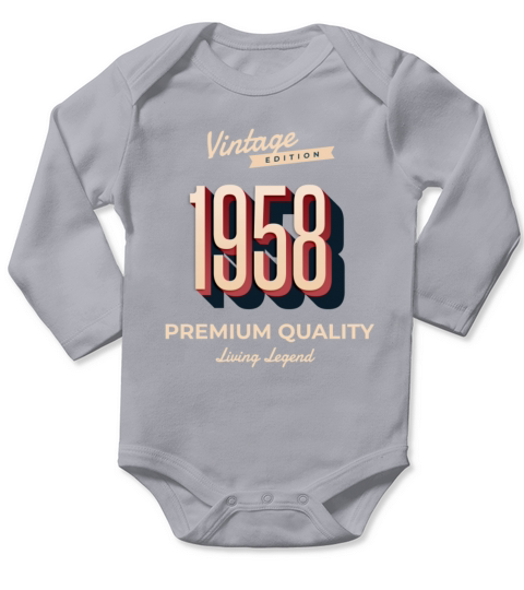 60th birthday - 1958 Long Sleeve Baby One-Piece