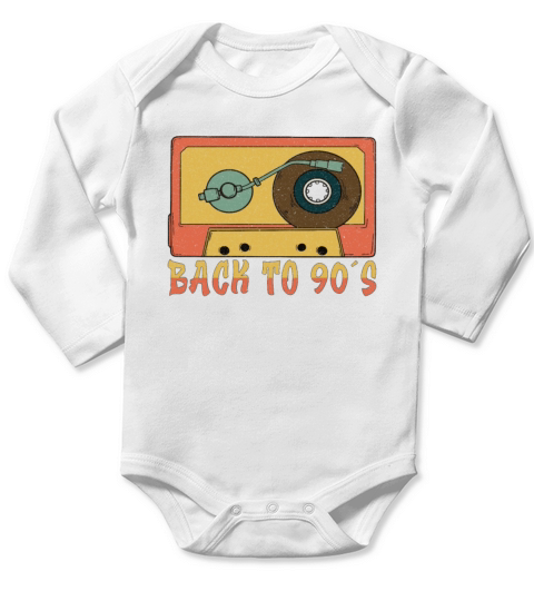 Cassette Type Vintage Cassette Retro Cassette Love Long Sleeve Baby One-Piece