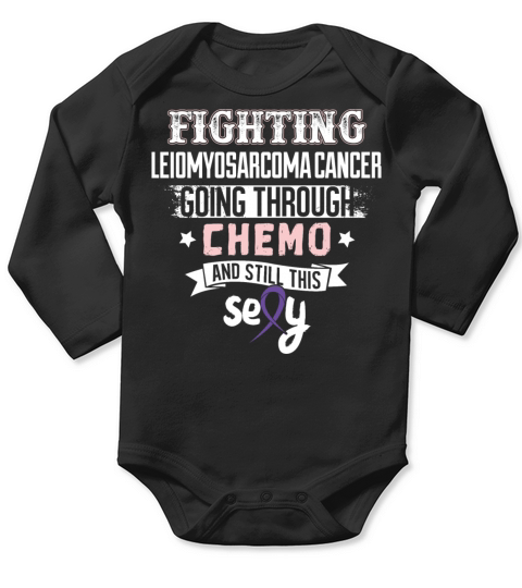 Chemo-Leiomyosarcoma Cancer Awareness Ribbon Shirt Long Sleeve Baby One-Piece