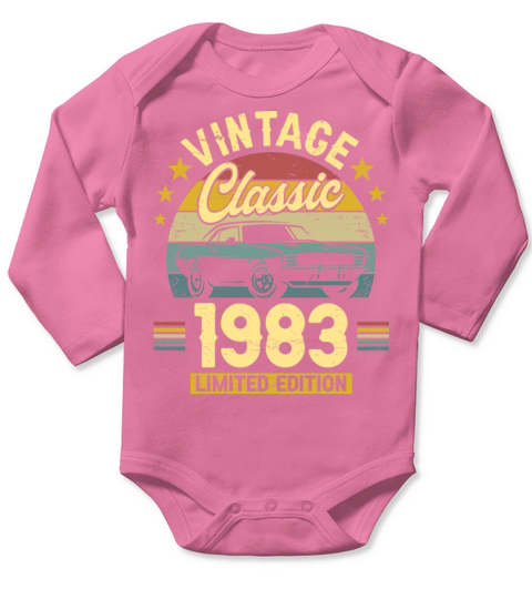 Classic 1983 40 Years Old Vintage 40th Birthday Long Sleeve Baby One-Piece