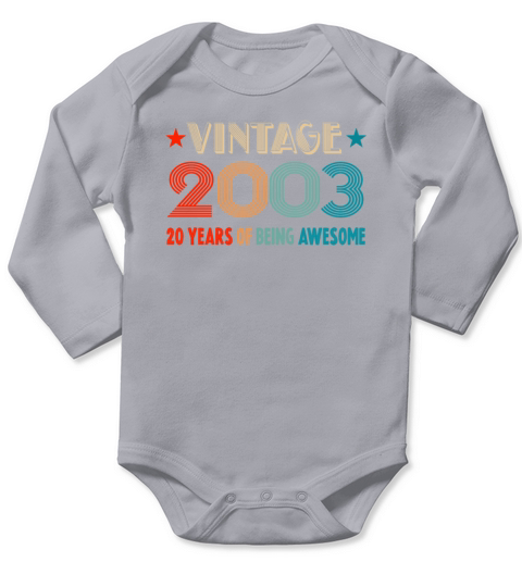 Classic Vintage 2003 - 20 Years Old Birthday Long Sleeve Baby One-Piece