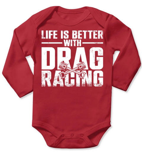 Drag Racing Race Car Girl Vintage Long Sleeve Baby One-Piece