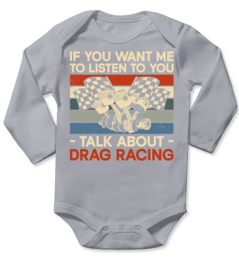 Drag Racing Race Car Retro Vintage Long Sleeve Baby One-Piece