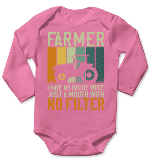 Farming Farmer Vintage Tractor Long Sleeve Baby One-Piece