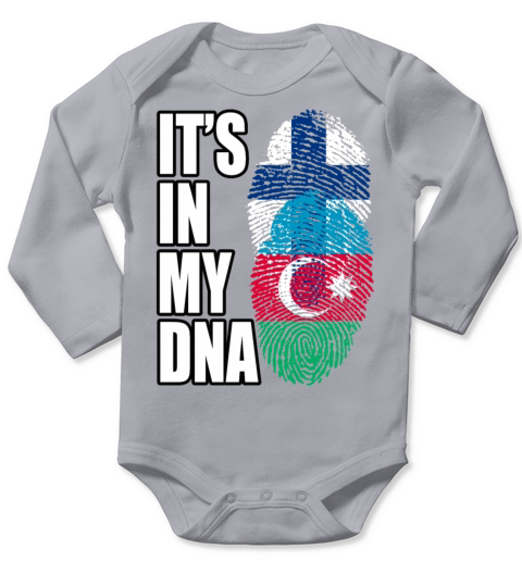 Finland And Azerbaijani Mix Heritage DNA Flag Long Sleeve Baby One-Piece