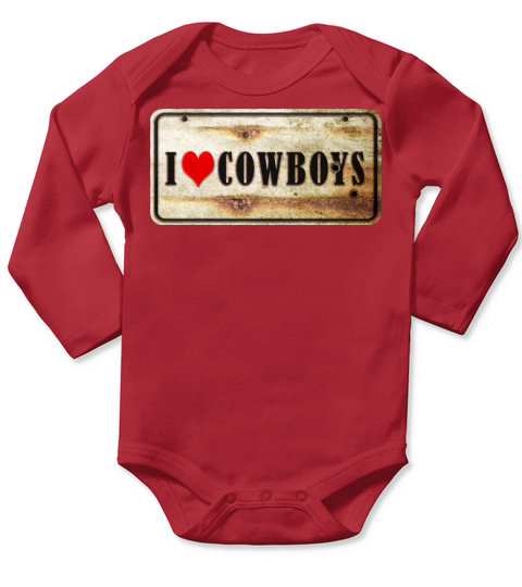 I love cowboys vintage sign Long Sleeve Baby One-Piece