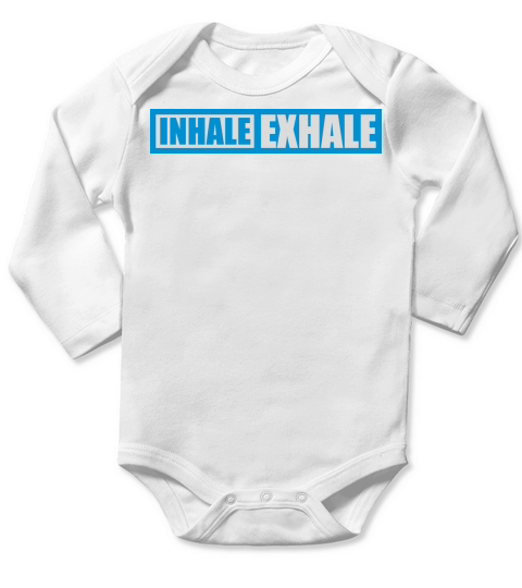 inhale exhale yoga quote Long Sleeve Baby One-Piece