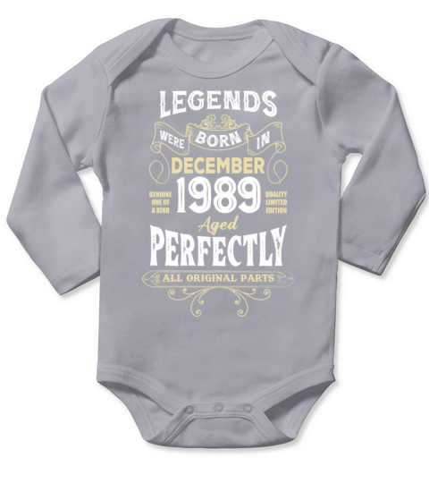 Legends Were Born In December 1989 Birthday Long Sleeve Baby One-Piece