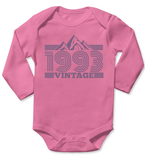 Mountains Hiking 1993 Birthday Vintage Sayings Long Sleeve Baby One-Piece