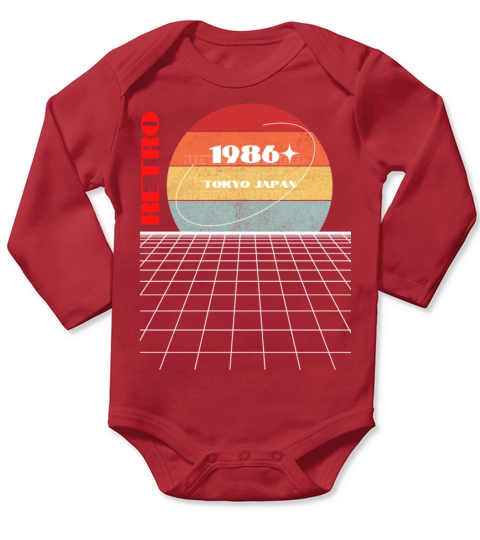 Retro 1986 Japan Long Sleeve Baby One-Piece