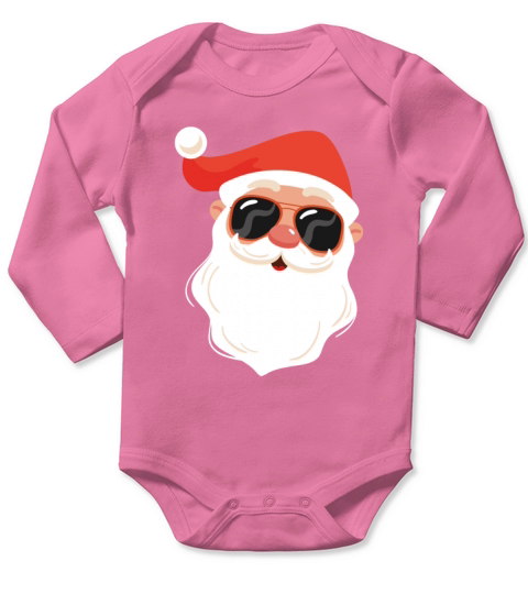 Merry Christmas Retro Vintage Red And White Santa Claus Long Sleeve Baby One-Piece
