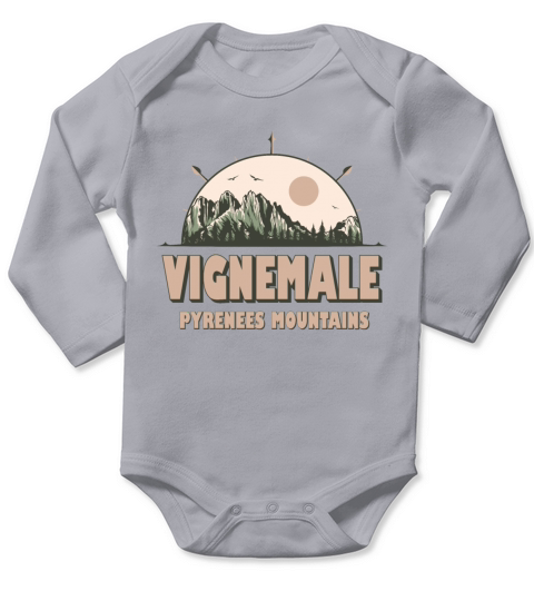Vignemale Pyrenees Mountains Vintage Hiking Design Long Sleeve Baby One-Piece