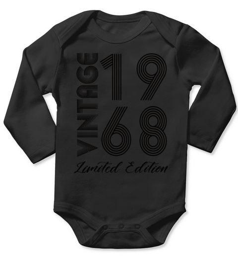 Vintage 1968 Vintage Birthday Retro Vintage Long Sleeve Baby One-Piece