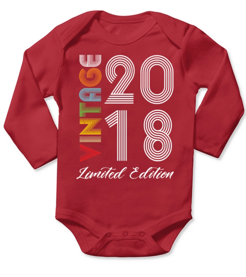 Vintage 2018 Vintage Birthday Retro Vintage Long Sleeve Baby One-Piece