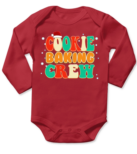 Vintage Color Christmas Cookie Baking Crew Long Sleeve Baby One-Piece
