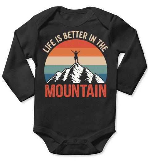 Vintage Mountains Climber Hiker Long Sleeve Baby One-Piece
