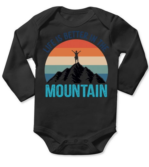 Vintage Mountains Climber Hiker Long Sleeve Baby One-Piece