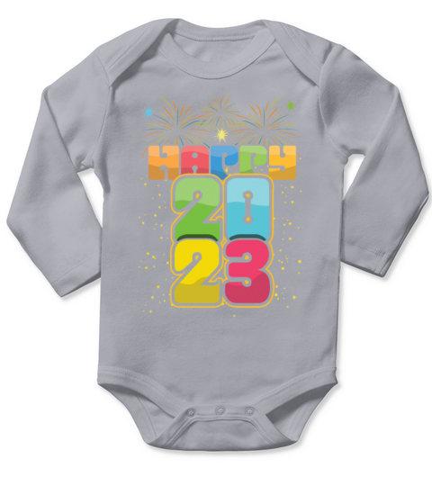 Vintage New Year 2023 Hello 2023 Groovy New Year Long Sleeve Baby One-Piece