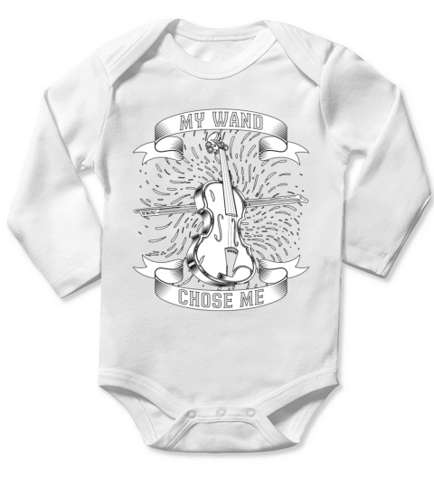 Violin My Wand Chose Me Classical Music Violinist Long Sleeve Baby One-Piece