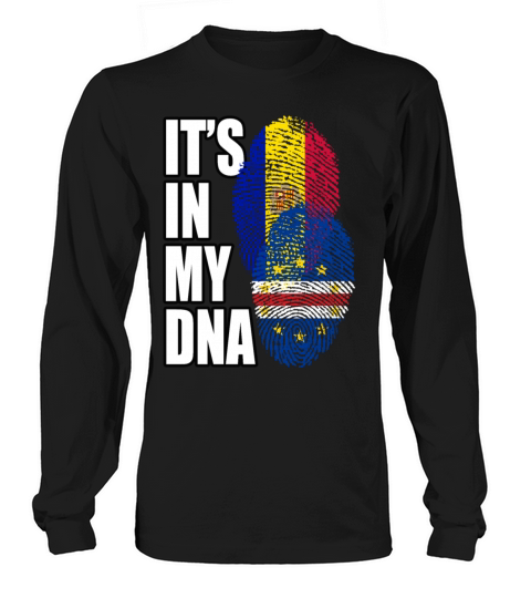 Andorran And Cabo Verdean Mix Heritage DNA Flag Long sleeved Unisex