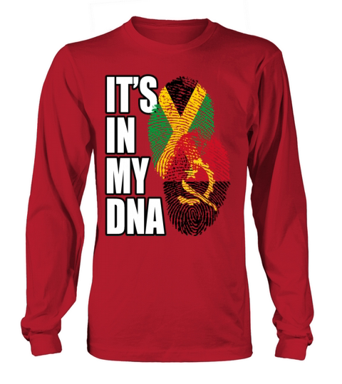 Angolan And Jamaican Mix Heritage DNA Flag Long sleeved Unisex