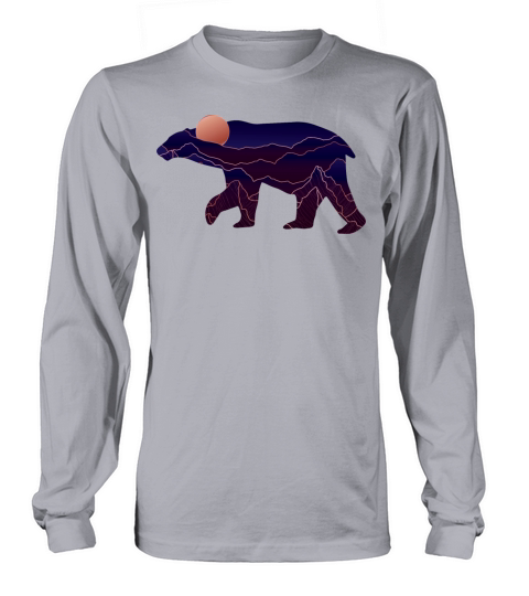 Bear With Abstract Mountain Long sleeved Unisex