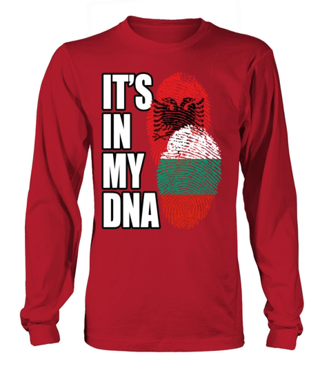 Bulgarian And Albanian Mix Heritage DNA Flag Long sleeved Unisex
