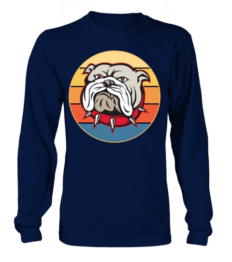 Bulldog Dog Breed Vintage Retro Sunset Long sleeved Unisex