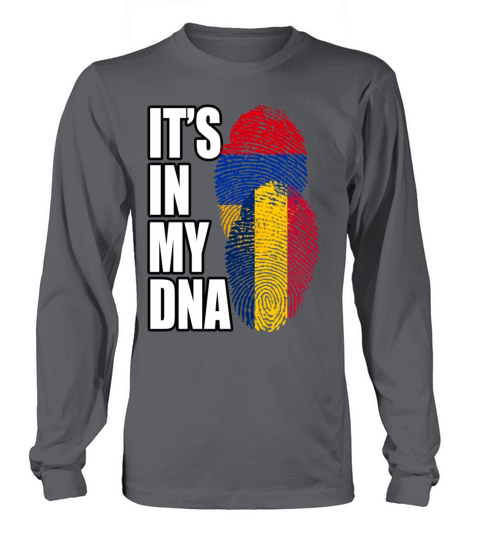 Chadian And Armenian Mix Heritage DNA Flag Long sleeved Unisex