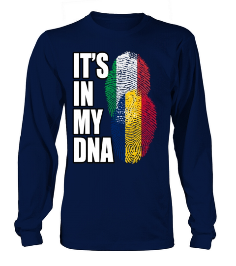 Chadian And Italian Mix Heritage DNA Flag Long sleeved Unisex