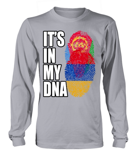 Eritrean And Armenian Mix Heritage DNA Flag Long sleeved Unisex