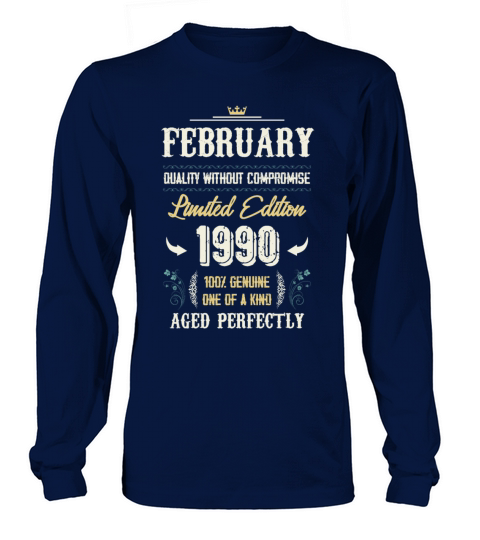 February 1990 Vintage Birthday Present Long sleeved Unisex