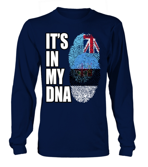 Fijian And Estonian Mix Heritage DNA Flag Long sleeved Unisex