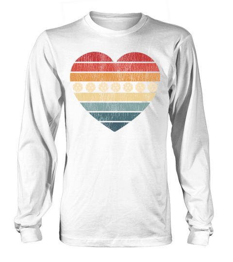 Pickleball Heart Retro Vintage Long sleeved Unisex