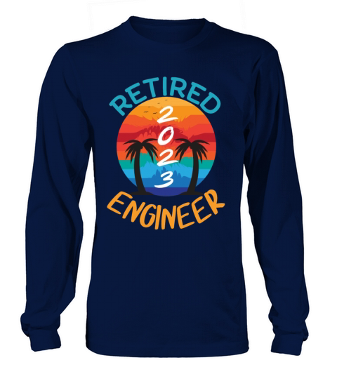 Retired 2023 Engineer Retirement Vintage Coco Palm Long sleeved Unisex