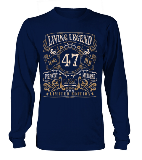 Retro Vintage Birth Whiskey Age 47 Years Old Long sleeved Unisex