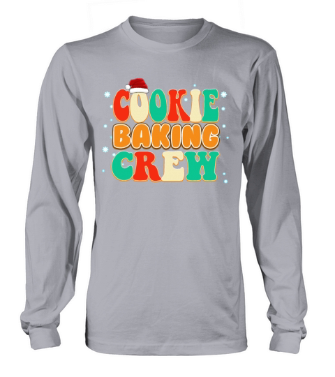 Vintage Color Christmas Cookie Baking Crew Long sleeved Unisex