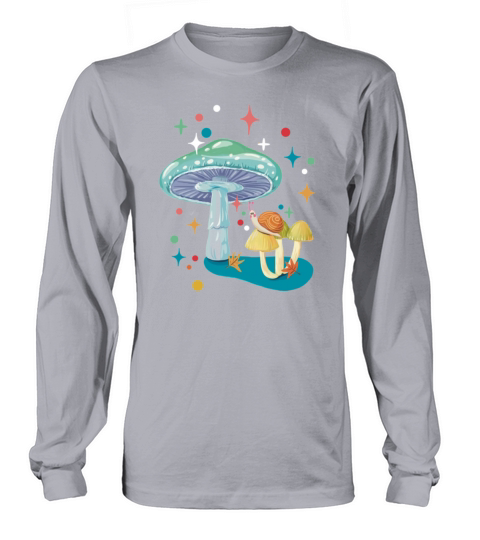 Vintage cozy green mushroom and snail Long sleeved Unisex