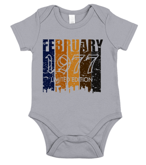 1977 Born in February birthday limited edition Short Sleeve Baby One-Piece